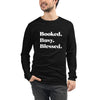 Booked Busy Blessed Unisex Long Sleeve Tshirt